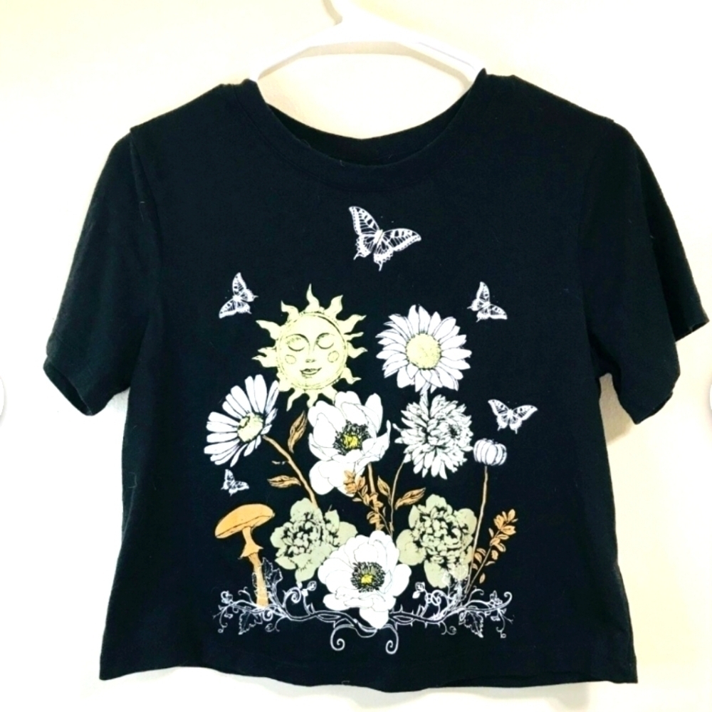 Self Esteem Enjoy the Little Things Crop T-Shirt Size Medium